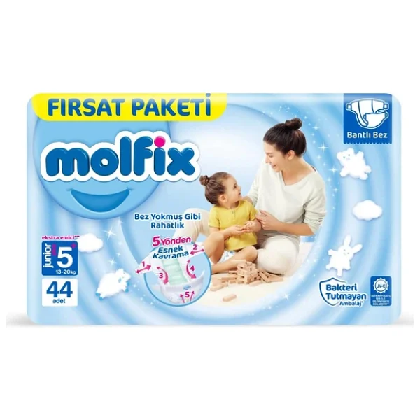 Molfix 5+ Numara Junior Plus 44'lü Bebek Bezi - Görsel 5
