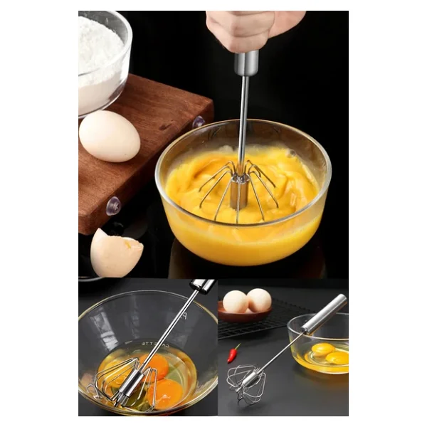 Çelik Çırpıcı Yaylı Bas Çek Mutfak Çırpıcı Yumurta Çırpıcı Pratik Karıştırıcı - Görsel 2