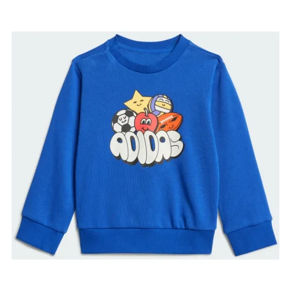 Adidas Seasonal Essentials Fun Track JI6236 Mavi Bebek Eşofman Takımı - Görsel 2