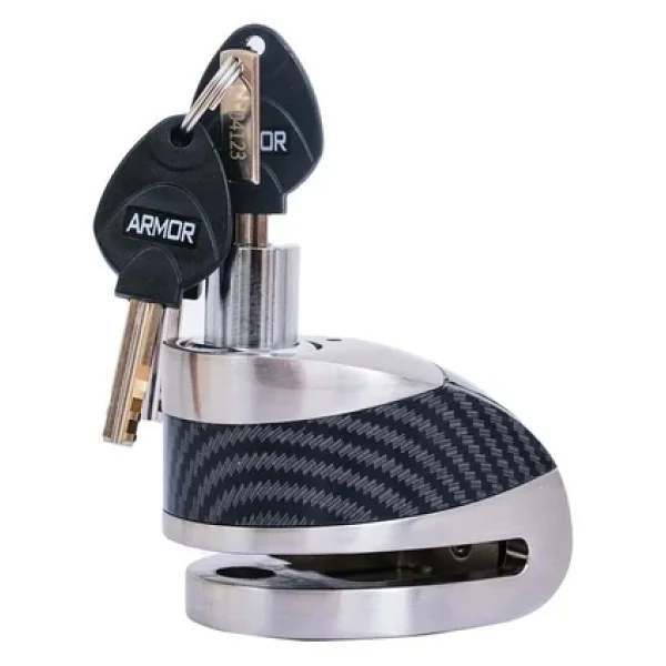 Armor 610 Mva 10 Mm Alarmlı Çelik Disk Kilit Motorsiklet Kilidi+Hatırlatma Kablosu - Görsel 2
