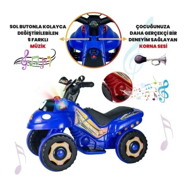 UJ Toys Karınca Kırmızı 6 V Akülü ATV - Görsel 7