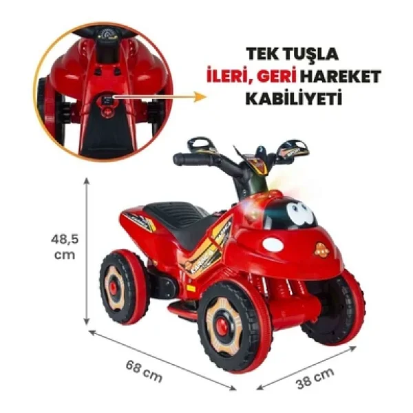 UJ Toys Karınca Kırmızı 6 V Akülü ATV - Görsel 5