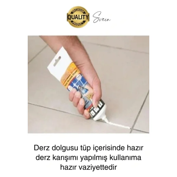 Premium Fayans Arası Kahve Hazır Derz Dolgu Gaga Uç Tüp Mermer Mutfak Banyo Zemin Duvar Onarıcı - Görsel 3