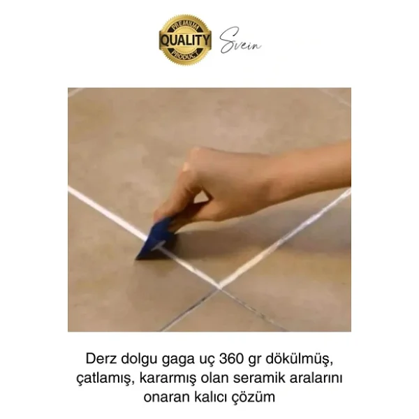 Premium Fayans Arası Kahve Hazır Derz Dolgu Gaga Uç Tüp Mermer Mutfak Banyo Zemin Duvar Onarıcı - Görsel 2