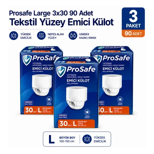 Prosafe Emici Külot Büyük Boy L 30'lu 3 Adet Hasta Bezi - Görsel 4