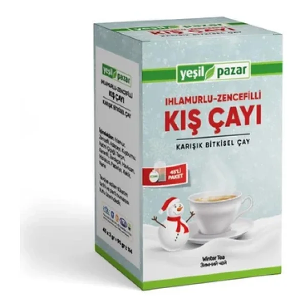 Yeşil Pazar Ihlamurlu Zencefilli 45'li Bitki Çayı - Görsel 4