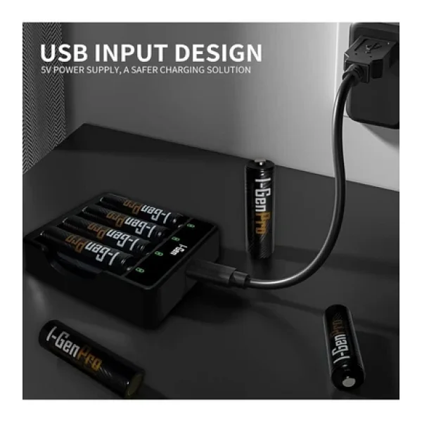 I-Gen G411 Usb Pil Şarj Aleti + Pro 1100 mAh 4'lü AAA İnce Kalem Pil - Görsel 10