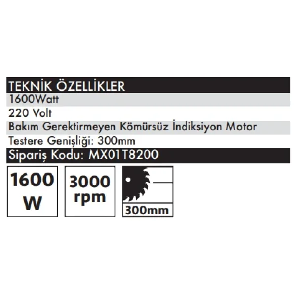 Max Extra MX8200 1600 W 255 mm Gönye Testere - Görsel 5