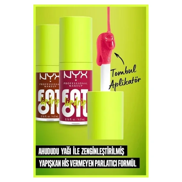 NYX Professional Makeup Fat Oil Lip Drip Parlatıcı That's Chic Dudak Yağı - Görsel 6