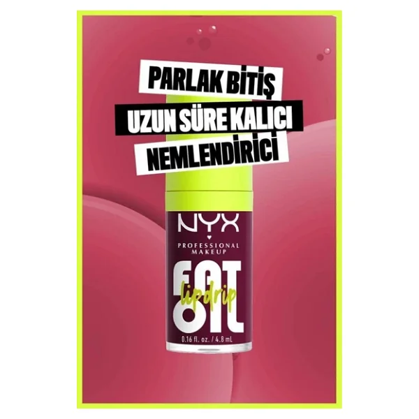 NYX Professional Makeup Fat Oil Lip Drip Parlatıcı That's Chic Dudak Yağı - Görsel 7