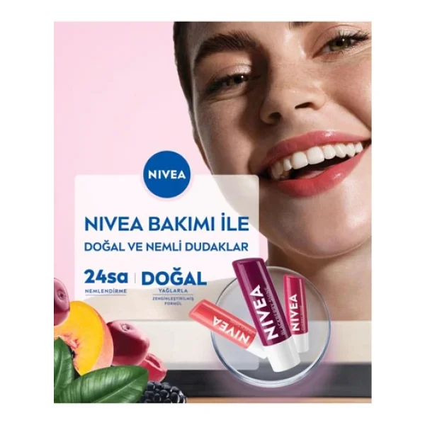 NIVEA Hydro Care Dudak Bakım Kremi 4.8gr, Gün Boyu Nemlendirici Ve Koruyucu, Spf15, Doğal Yağlar Içerir - Görsel 4