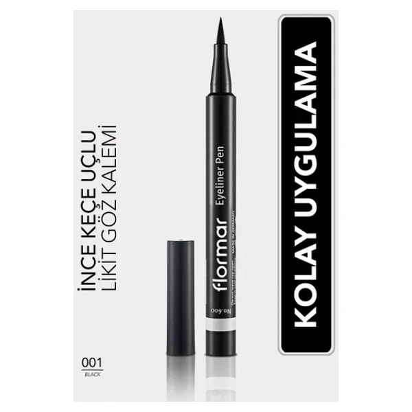 Flormar Yüksek Pigmentli & Yarı Mat Bitişli 001 Black Kalem Eyeliner - Görsel 9