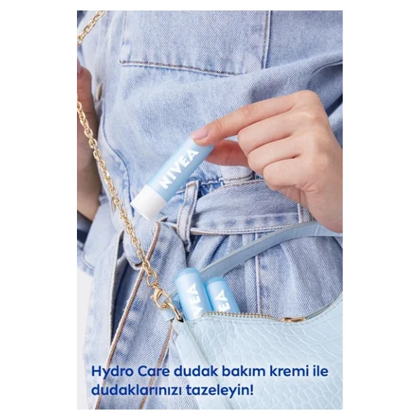 NIVEA Hydro Care Dudak Bakım Kremi 4.8gr, Gün Boyu Nemlendirici Ve Koruyucu, Spf15, Doğal Yağlar Içerir - Görsel 2