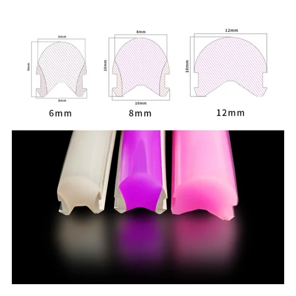 Ikinci Nesil Beyaz Difüzör 5 Metre 6mm Neon Led Silikon Şerit Kapağı Led Şerit İçermez - Görsel 6