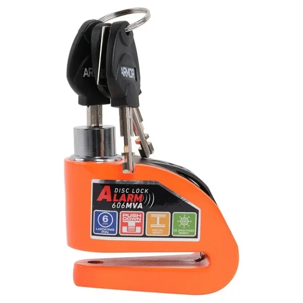 Armor 606 MVA 6 mm 120 dB Alarmlı Turuncu Disk Kilidi - Görsel 6