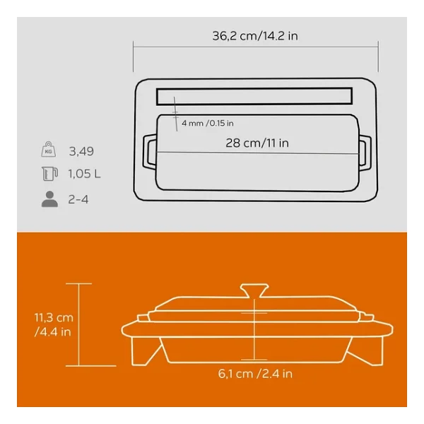 Lava Terrine Ahşap Standlı 11x29 cm Döküm Ekmek Kabı - Görsel 6