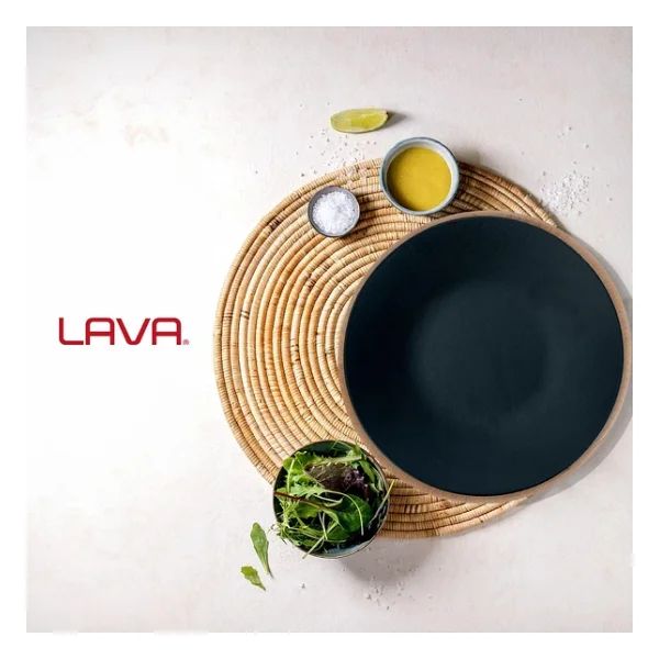 Lava Döküm Yuvarlak Servis Tabağı ve Kayın Servis Ahşabı 21 cm - Görsel 8