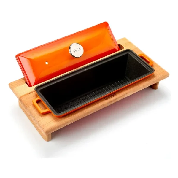 Lava Terrine Ahşap Standlı 11x29 cm Döküm Ekmek Kabı - Görsel 3