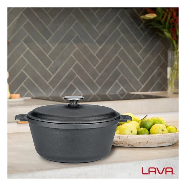 Lava Eco Siyah 26 cm Derin Demir Döküm Tencere - Görsel 7