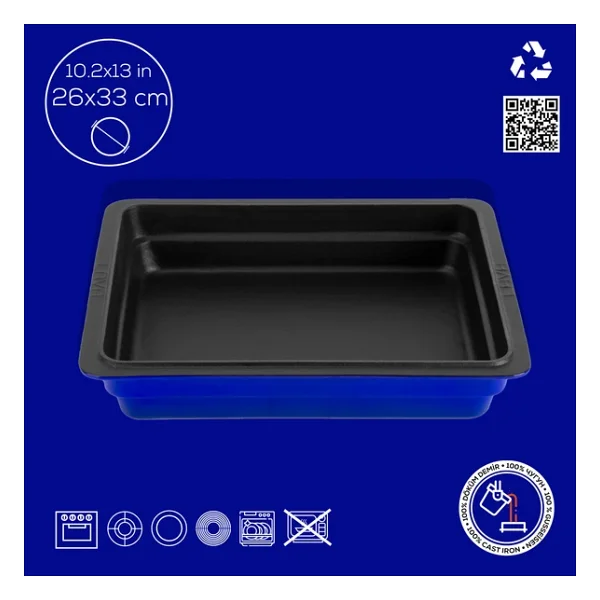Lava Dikdörtgen 1/1 Döküm Gastronomi Küvet 32x53 - Görsel 6