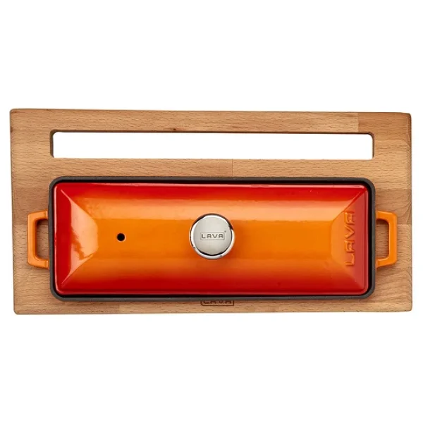 Lava Terrine Ahşap Standlı 11x29 cm Döküm Ekmek Kabı - Görsel 4
