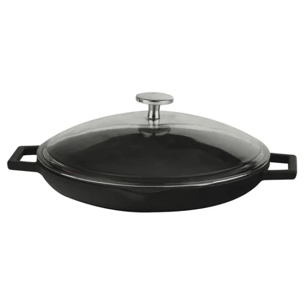Lava Yuvarlak Metal Kulplu Cam Kapaklı 26 cm Kızartma Tavası - Görsel 2