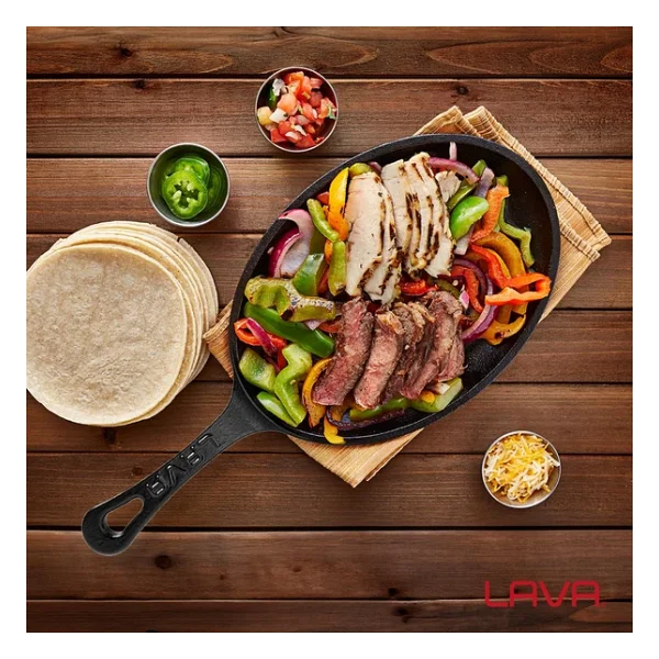 Lava Döküm Metal Saplı Oval 17x23 cm Fajita Tavası - Görsel 7