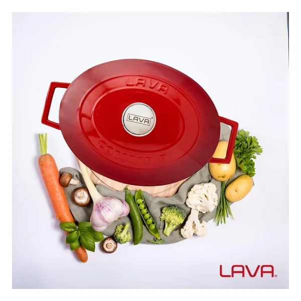 Lava Folk Oval Kırmızı 23x29 cm Döküm Tencere - Görsel 10