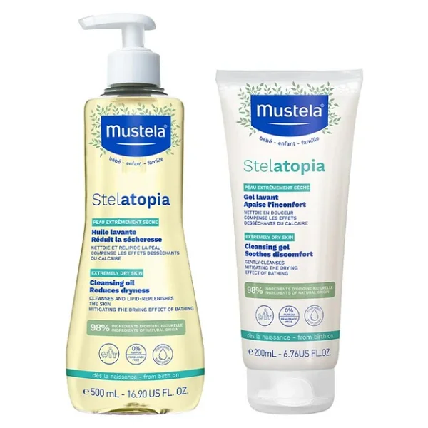 Mustela Stelatopia Çok Kuru Ciltler İçin Temizleme Seti ( Şampuan Yağ) - Görsel 3