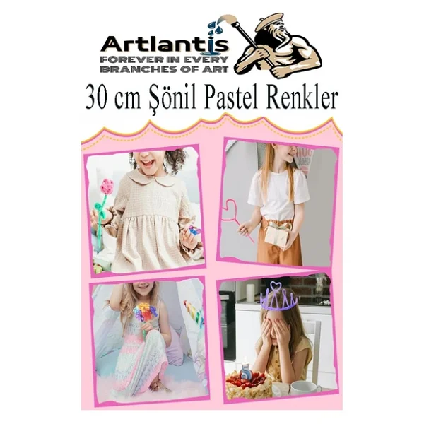 Şönil Pastel Metalik Ve Ana Renkler 30 Cm 300 Lü 1 Paket Renkli Tüylü Tel Peluş Tel 30 Cm Elişi Okul Projeleri Süsleme - Görsel 8