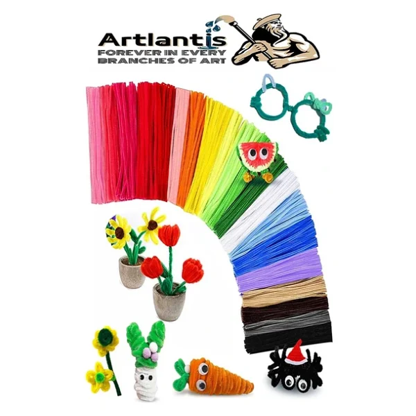 Şönil Pastel Metalik Ve Ana Renkler 30 Cm 300 Lü 1 Paket Renkli Tüylü Tel Peluş Tel 30 Cm Elişi Okul Projeleri Süsleme - Görsel 5