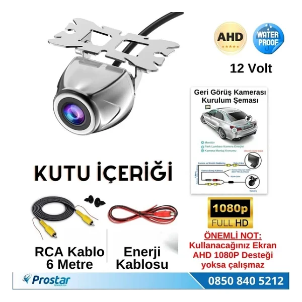 Navistar AHD 1080P Sony 2G5P Balıkgözü 175 Derece Geniş Açılı Araç Geri Görüş Kamerası - Görsel 4