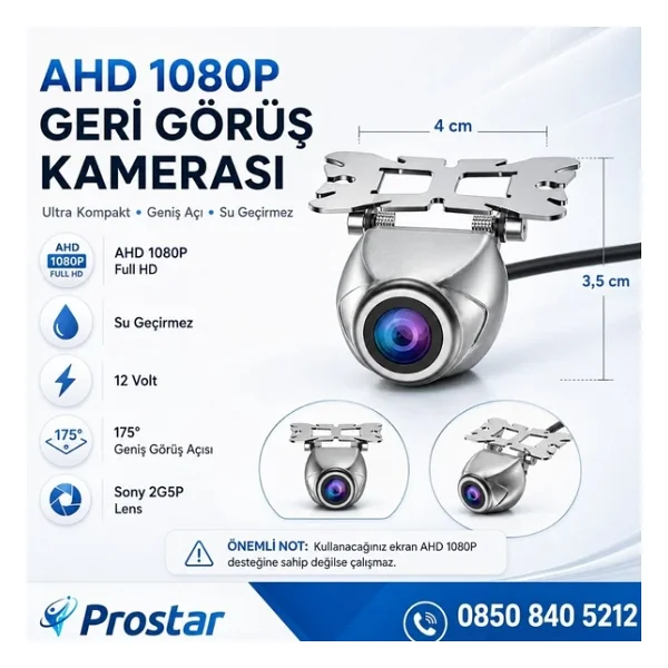 Navistar AHD 1080P Sony 2G5P Balıkgözü 175 Derece Geniş Açılı Araç Geri Görüş Kamerası - Görsel 2