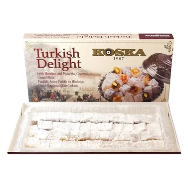Koska Fındıklı Antep Fıstıklı ve Hindistan Ceviz Kaplamalı Lokum 500 gr - Görsel 2