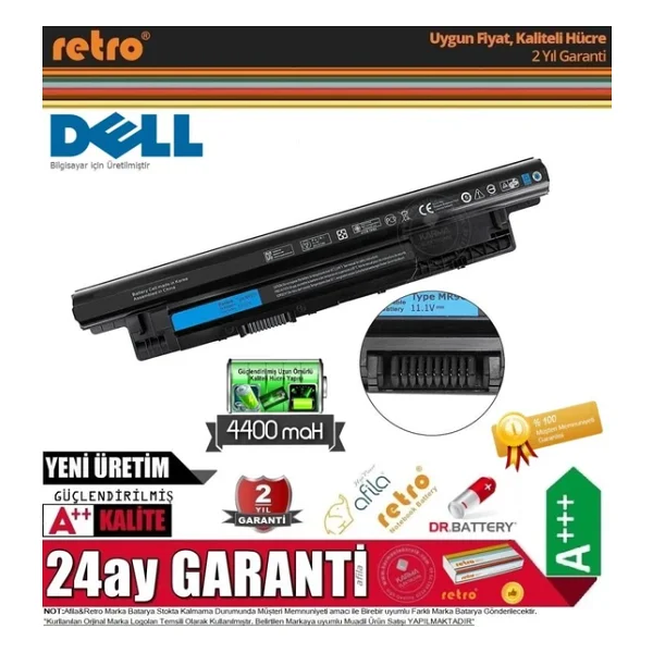 Dell İnspiron 17R 5737 17R N3721 Batarya Pil 6 Cell (11.1V) - Görsel 4