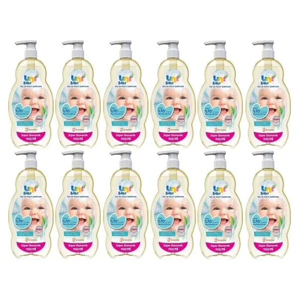 Uni Baby Saç ve Vücut Şampuanı 900 ml 12 Adet - Görsel 4