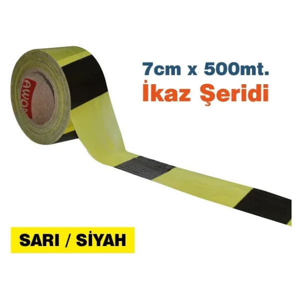 500 Metre Çok Amaçlı Emniyet Şeridi Sarı- Siyah X 5 Adet - Görsel 5