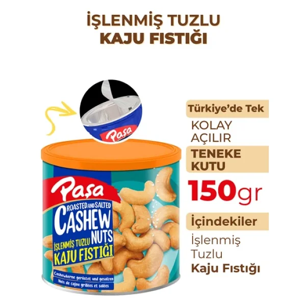 Paşa Kuruyemiş Kaju Fıstığı Teneke Kutu 150 gr - Görsel 2