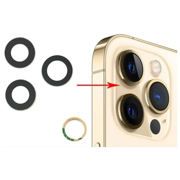 İphone 12 Pro Uyumlu Kamera Lens Camı - Görsel 2