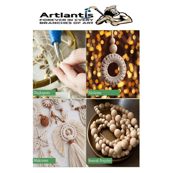 Naturel Ahşap Boncuk 10Mm 50 Li 1 Paket Ham Boyanabilir Ahşap Yuvarlak Doğal Boncuklar Takı Tasarım Ektinlik Kreş Okul - Görsel 8