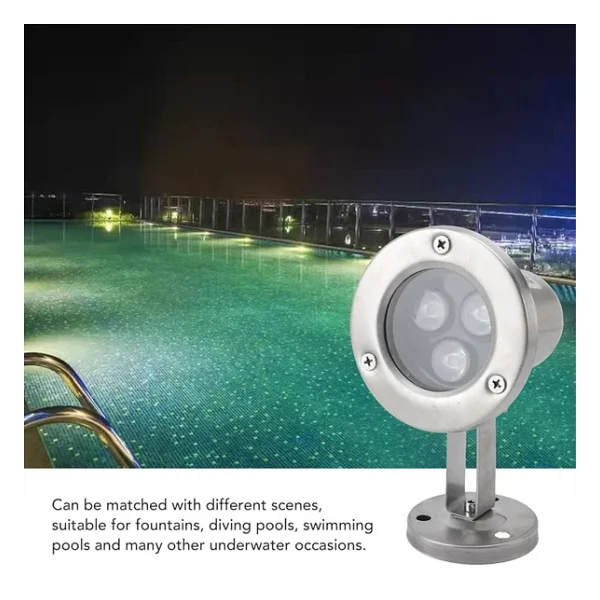 Mini Spot Paslanmaz Ayaklı Havuz Led Aydınlatma Ampülü Lamba Sarı A-1210 6w 12v Ip68 - Görsel 2