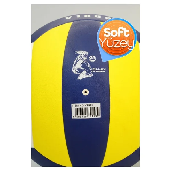 SEMİ-PRO Voleybol Topu Lamineli Beton Zemin SoftTouch İç-Dış Mekana Uygun 8 Panel Sarı-Mavi V1000 - Görsel 9