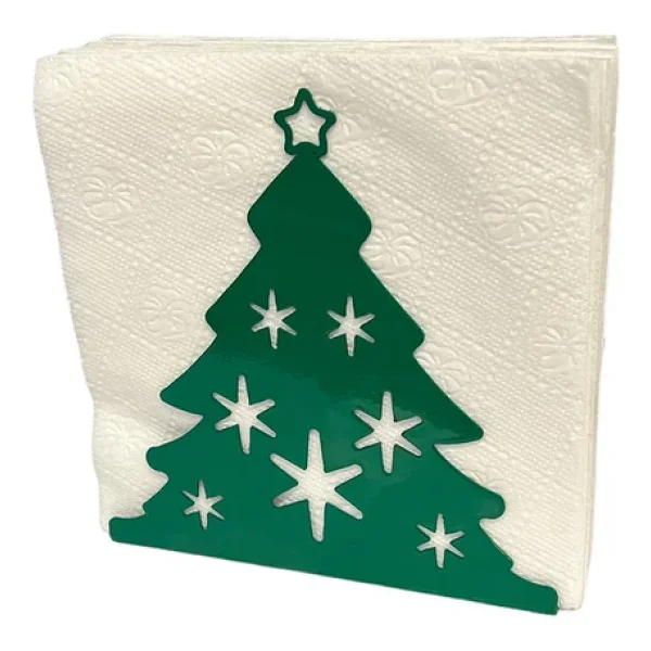 Çam Ağacı Temalı Yeşil Metal Peçetelik Yılbaşı Noel - Görsel 6