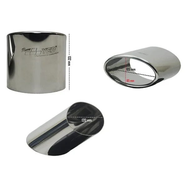 Egzoz Ucu Paslanmaz Krom Oval Universal - Görsel 2
