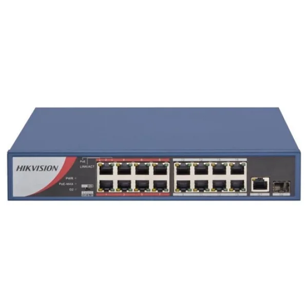 Hikvision DS-3E0318P-E/M(B) 16 Port 10/100 Mbps Gigabit PoE Switch - Görsel 4