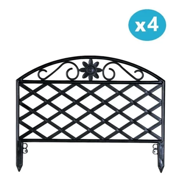 Omnipazar Sy-5994 Lattice Plastik Bahçe Çiti Siyah 45X34 Cm 4'Lü Set - Görsel 6