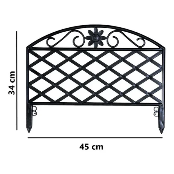 Omnipazar Sy-5994 Lattice Plastik Bahçe Çiti Siyah 45X34 Cm 4'Lü Set - Görsel 7