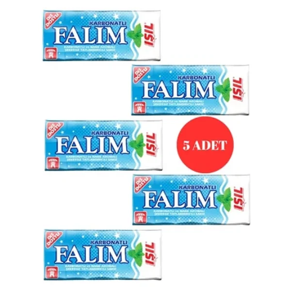 Falım Işıl Karbonat Ve Nane Aromalı Şekersiz Sakız (5 Adet) - Görsel 5