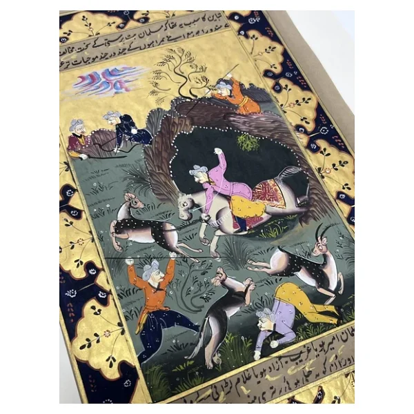 Altın Çağ'da Av Sanatı Adlı El Yapımı Minyatür Resim 30x18,5 cm - Orijinal ambalajında - Görsel 3
