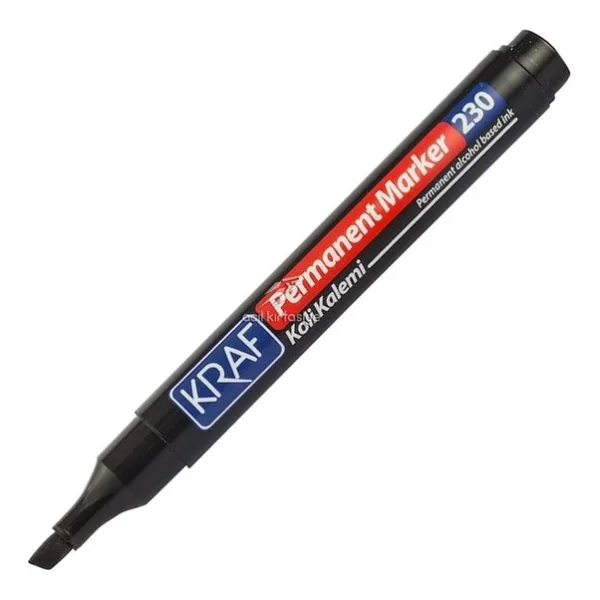 Kraf 230 Siyah Kesik Uç Permanent Marker Kalem - Görsel 3